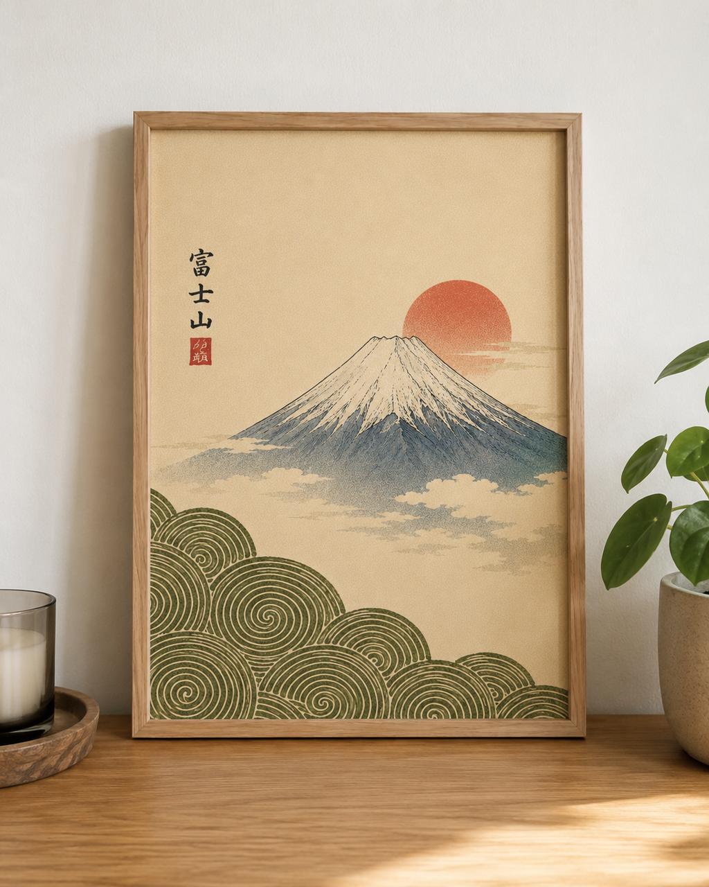 Lot de 3 affiches japonaises A3 – Sakura, Bonsaï & Mont Fuji