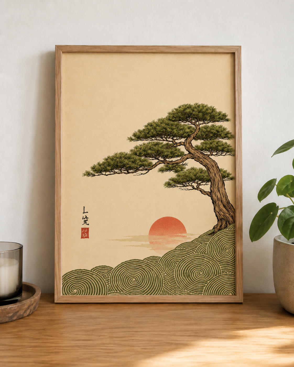 Lot de 3 affiches japonaises A3 – Sakura, Bonsaï & Mont Fuji