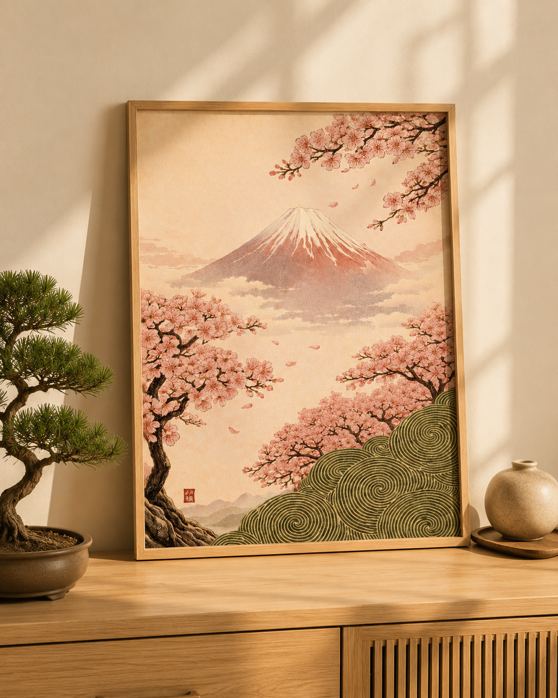 Affiche Japonaise Mont Fuji & Sakura