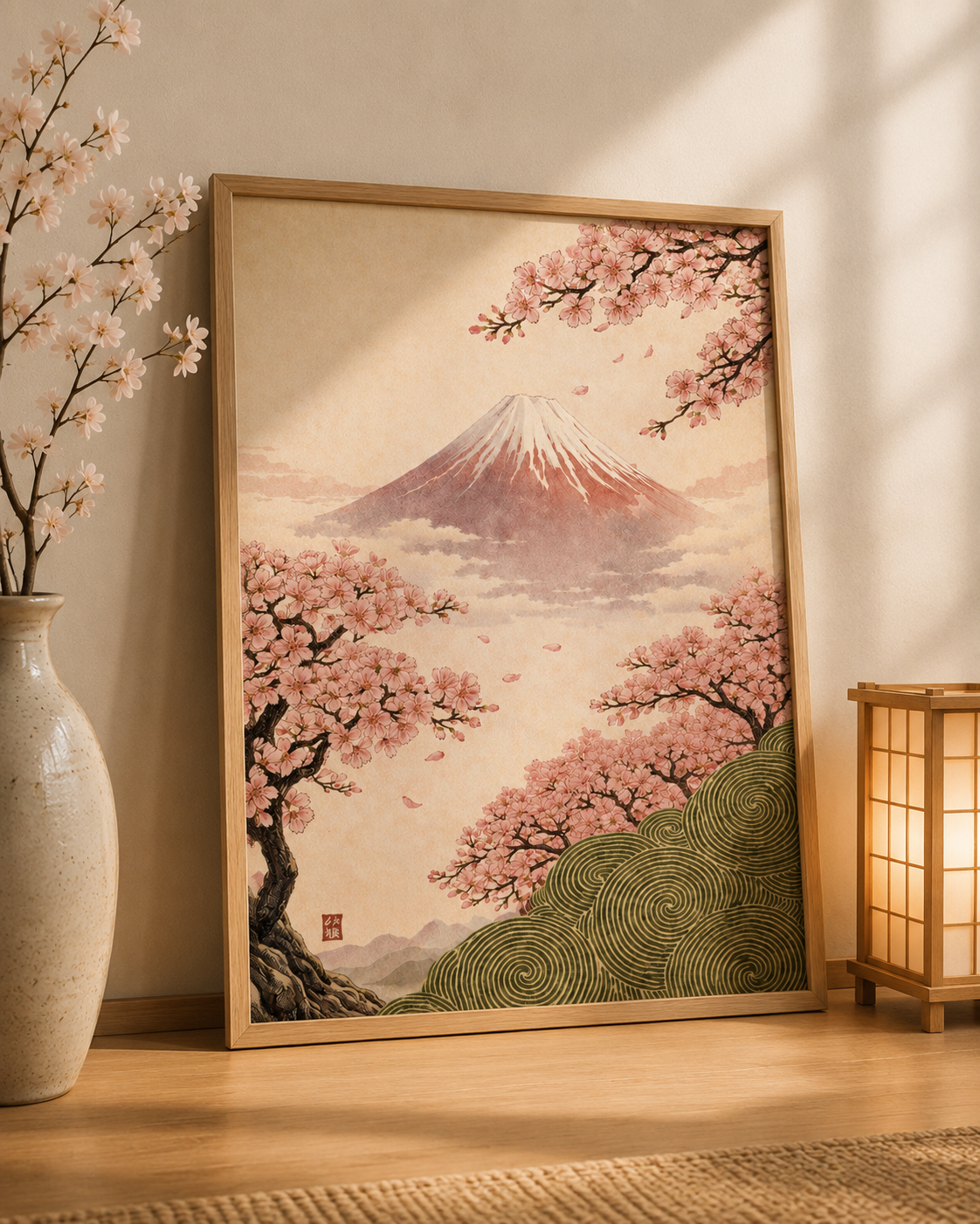 Affiche Japonaise Mont Fuji & Sakura